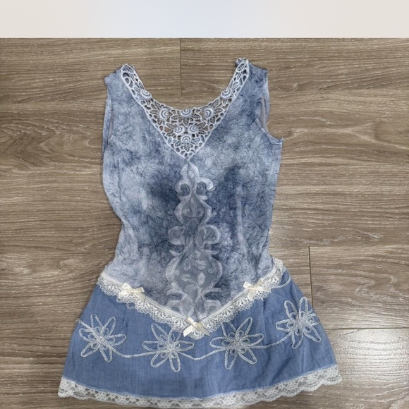 vintage rococo marie antoinette coquette sleeveless dress - Picture 7 of 8